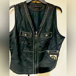 Diplodocus ICONIC RaRe FRENCH FISH Y2K Vest linen/cotton Zip front Vintage